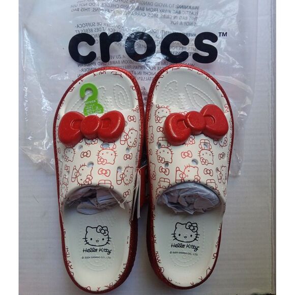 New Crocs X Hello Kitty Stomp Slides Women's 8 - Picture 5 of 7